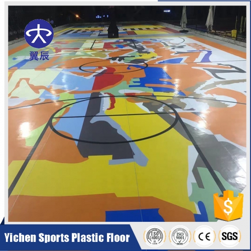 3D打印定制室外籃球場PVC塑膠地板卷材